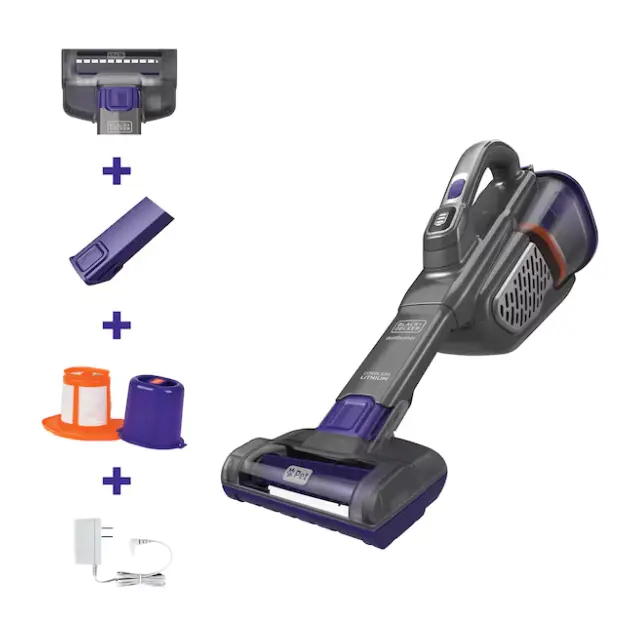 BLACK+DECKER dustbuster furbuster AdvanceClean+ Cordless Car Vacuum, Rechargeable Handheld Vacuum Cleaner for Pet Hair, Auto Interior, Furniture, Stairs & Home, Lightweight Portable Wireless Vacuum with Strong Suction