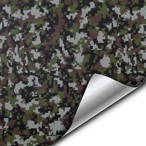 Camouflage Car Sticker, Self-adhesive Car Sticker, Digital Camouflage Motorcycles Bubble Free Automotive Protective Film, Car Exterior Accessories
