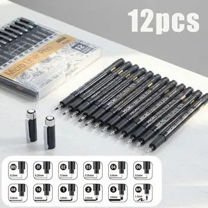 12-Pack Marker Pens, Quick-Drying, Large Capacity, Ideal for Students, Note-Taking, Marking, Drawing, Bookkeeping
