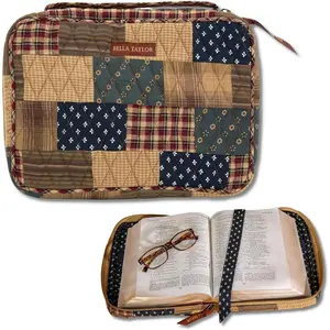 Quilted Bible Cover for Women - Large Study Bible Case - Primitive Patch