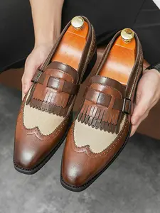 Men's Fashionable Slip on Dress Shoes, Casual Comfortable Formal Shoes, Business Style Shoes for Daily Wear, Fashion Shoes for Party, Office Footwear, Daily Clothing Decor