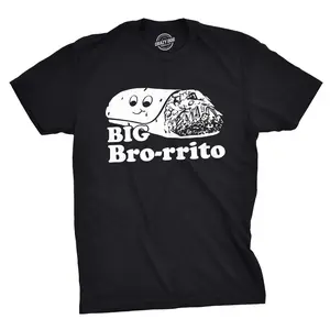 Mens Big Bro-rrito T Shirt Funny Brother Tee for Guys Mens Funny T Shirts Cool Vintage Fashion T-Shirt Gift Classic Menswear Cinco De Mayo Apparel for Men Funny Brother Short Sleeve Novelty Tees for Guys Black