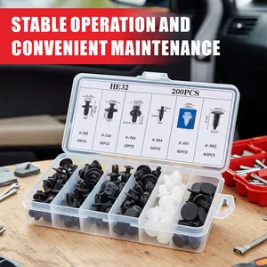 200PCS Car Clips for Hole Plastic Rivets Retainer Fender Push Pin Fastener Bumper - 6 Sizes Universal Car Fastener Kit Durable Easy Install Body Screw Automotive