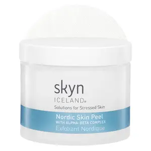 Skyn ICELAND Nordic Skin Peel with Lactic Acid and Willow Bark, Exfoliating Pads for Sensitive Skin, 60 Pads, 3 Fl Oz – Gentle Face Exfoliator