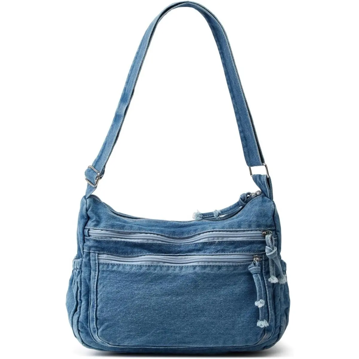 ALIKPOP Fashionable Denim tote bag Women's Large Capacity Denim Hobo Crossbody Bag with Slip-On Design, Adjustable Strap, 2026 Roomy Tote for Everyday Use, Casual Handbag with 'Do Not Wash' Care Instruction