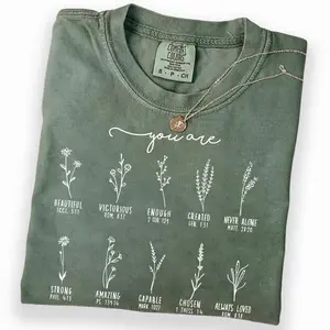 Comfort Colors You Are Shirt, Christian Encouragement Shirt, Floral Bible Verse Graphic Tee, Gift for Christians