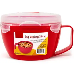 Soup Mug| Microwaveable Soup & Noodle Cooker|  Hot Soups Anytime| Ideal for Dorm, Small Kitchen, or Office| Dishwasher-Safe, Microwaveable, &