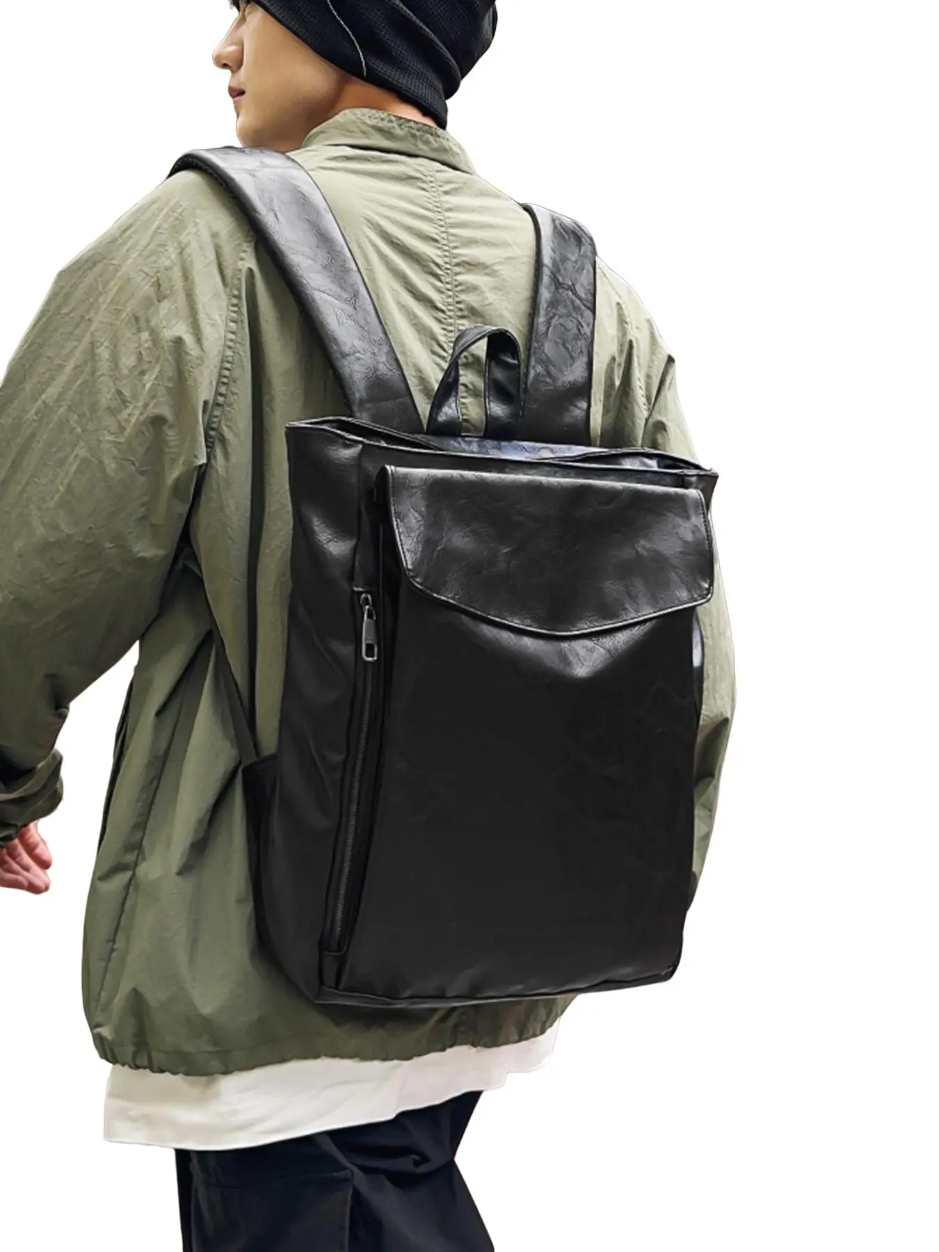 Men's Fashionable Backpack, Casual Daypack Backpacks, Simple Retro Design, Solid Colors, Large Capacity, Multifunctional Backpack, Versatile & Practical for Daily Commuting Travel, Durable Backpack