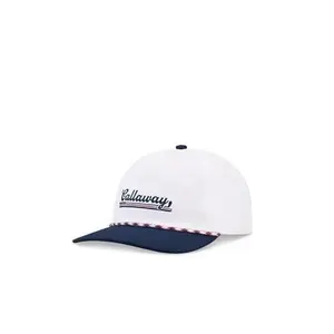 Callaway Adult Cotton Iron Shot Baseball Hat - Bright White/Navy Blue
