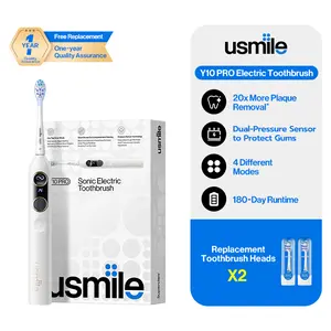 usmile Y10 PRO Electric Toothbrush Bundle, Missed Spot Screen, USB-C Rechargeable Pressure Control, One Charge Lasts 6 Months