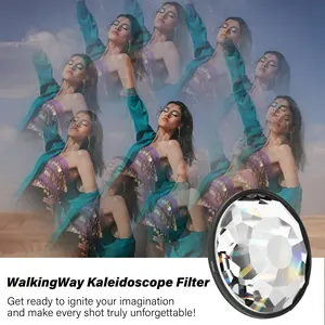Walking Way Kaleidoscope Prism Lens Filter, Special Effect Filters with Multiple Refracting Subjects, Prism Crystal Glass for SLR, Creative Photography
