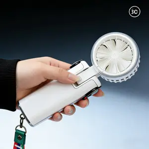 Rechargeable Handheld Cooling Fan 3600mAh,4H Battery Life Stepless Speed Turbo Fan with Digital Display, Desk Portable for Dorm Office Travel, SummerVibes