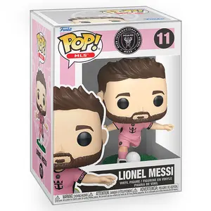 Funko POP MLS Soccer: Inter Miami - Lionel Messi (Pink Uniform) Vinyl Figure with Epic Collectibles Premium Box Protector Included