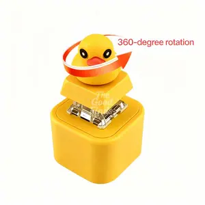 Spinning Quack Duck Keychain Frog Croaking Sound Fidget Toy with Lights ABS Plastic Stress Relief Gift for Adults Kids Party