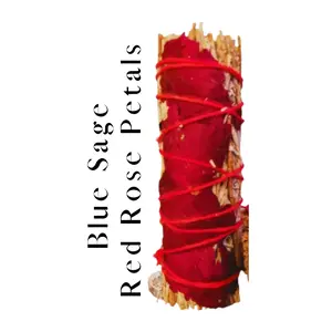 Wholesale 4″ Blue Sage & Red Rose Petals Smudge Sticks – Bulk Cleansing & Aromatherapy Bundles for Serenity