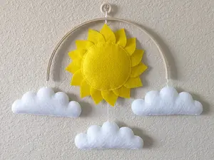 Handmade sun and cloud decor - Nursery and Children's room decor