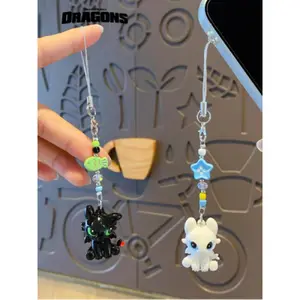 Official How to Train Your Dragon Mini Bead Snap Charms  Cute Cartoon Couple Keychain, Creative Gift for Valentine's Day Cool Keychains Keychain Pendant Keychain For Bags