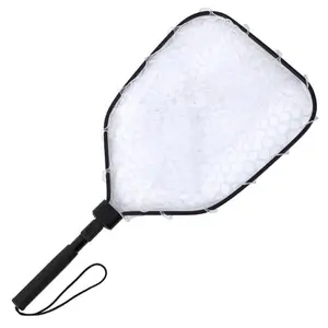 GARVEE Foldable Fishing Net with Handle and Soft Rubber Mesh for Easy Catch & Release, Ideal for Trout and Fly Fishing in Streams, Shores, and Kayaking Adventures