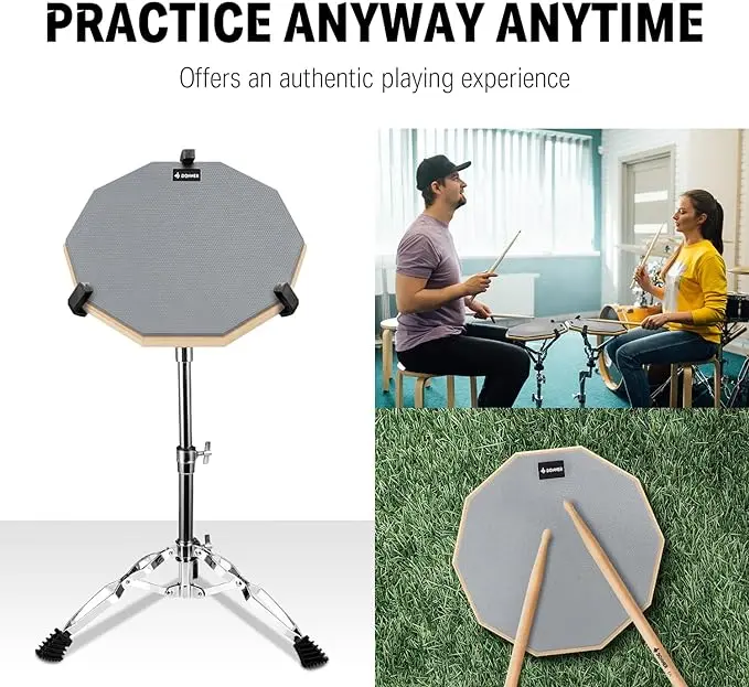 Donner Drum Practice Pad 8 Inches, Silent Practice Drum Pad 2-Sided With Drum Sticks - Gray/Blue Donner Drum Practice Pad 8 Inches, Silent Practice Drum Pad 2-Sided With Drum Sticks - Gray/Blue