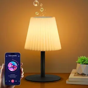 Shower Lamp with Speaker IP44 Waterproof, Table Lamp RGB Color with Remote, LED Battery Operated Lights for Inside/Night Light