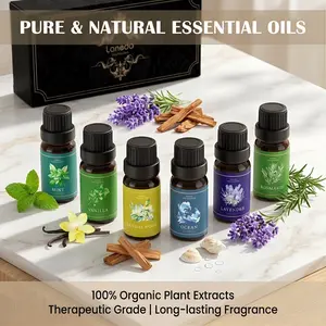 European luxury 6-pack aromatherapy essential oil gift box with multiple fragrances for home bedroom soothing and car deodorizing. Suitable for both men and women, this long-lasting light fragrance set is the best gift Aromatic Scent, Perfume, Scented