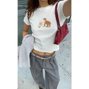 Y2K Curious George Monkey - Aesthetic Baby Tee, Kids Tee, Inspired Cartoon Top, Vintage Y2K Graphic Shirt, Pinterest Trend Tee, Gift for her