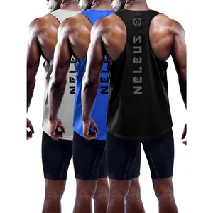 NELEUS Fitness Men's 3 Pack Dry Fit Y-Back Muscle Tank Top Athletic Training Apparel Yoga Sports Vest