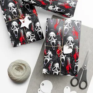 Scream Mask Gift Wrap: Horror Halloween Party Wrapping Paper