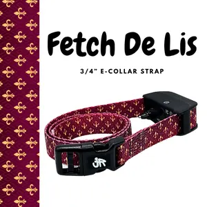 3/4" Replacement E-Collar Strap – Soft, Lightweight Polyester | Adjustable Fit 12"–26" Neck | Fetch De Lis