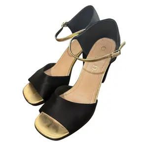 Pre-owned Dior Satin Small Leather Goods Christian Suede Sandals