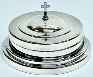 The Miracle Meal Compact Communion Tray Set – Silver Stainless Steel 10-Cup | Tray + Lid + Base Insert | Portable Communion Set for Churches, Pastors, Chaplains & Home Worship