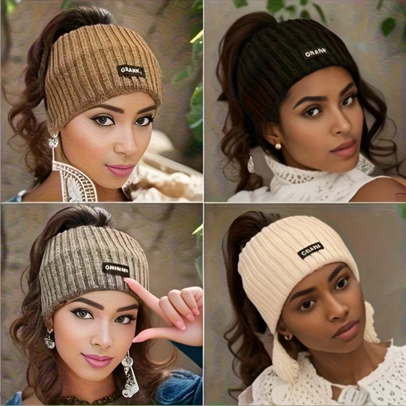 GRANK 4pcs Women's Soft Stretchy Headbands Winter Ear Warmers with Comfort Fit Solid Color Hair Accessories for Cold Weather Stylish Cozy Hairbands for Everyday & Formal Wear