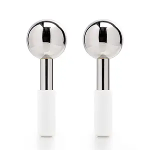 Saian Ice Globes - Stainless Steel & Silicone Ergonomic Massage Tools for Skin Care