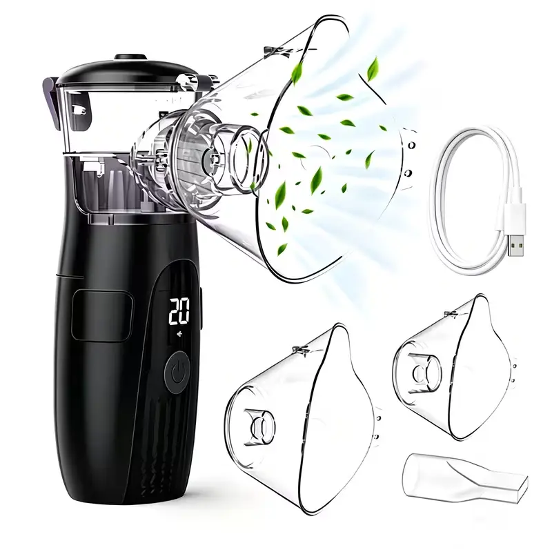 Portable Rechargeable Mesh Nebulizer Machine, Handy Device for Quiet Hydrating Mist, USB-Powered and BPA-Free with 3 Modes for All Ages