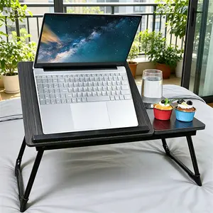 Laptop Desk for Bed & Couch – Portable Lap Desk with Cup Holder, Adjustable Foldable Bed Tray Table for Laptop, Writing & Snacks – Small Lightweight Laptop Stand for Home Office Travel