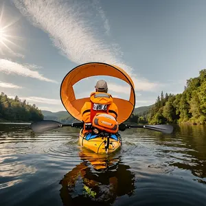 1 Pack Kayak Sail Kit - Paddle Assisted Sails for Long Range Kayaks/Canoes - Universal Compatibility with Rugged TPE Material and Quick Release Mechanism
