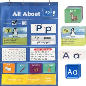 Alphabet Learning Pocket Chart, 41 * 28 Inch  About Letter Pocket Chart, ABC Letter Tracing & Sound Recognition Activity Wall Chart for ,  & Homeschool Classroom  Haves