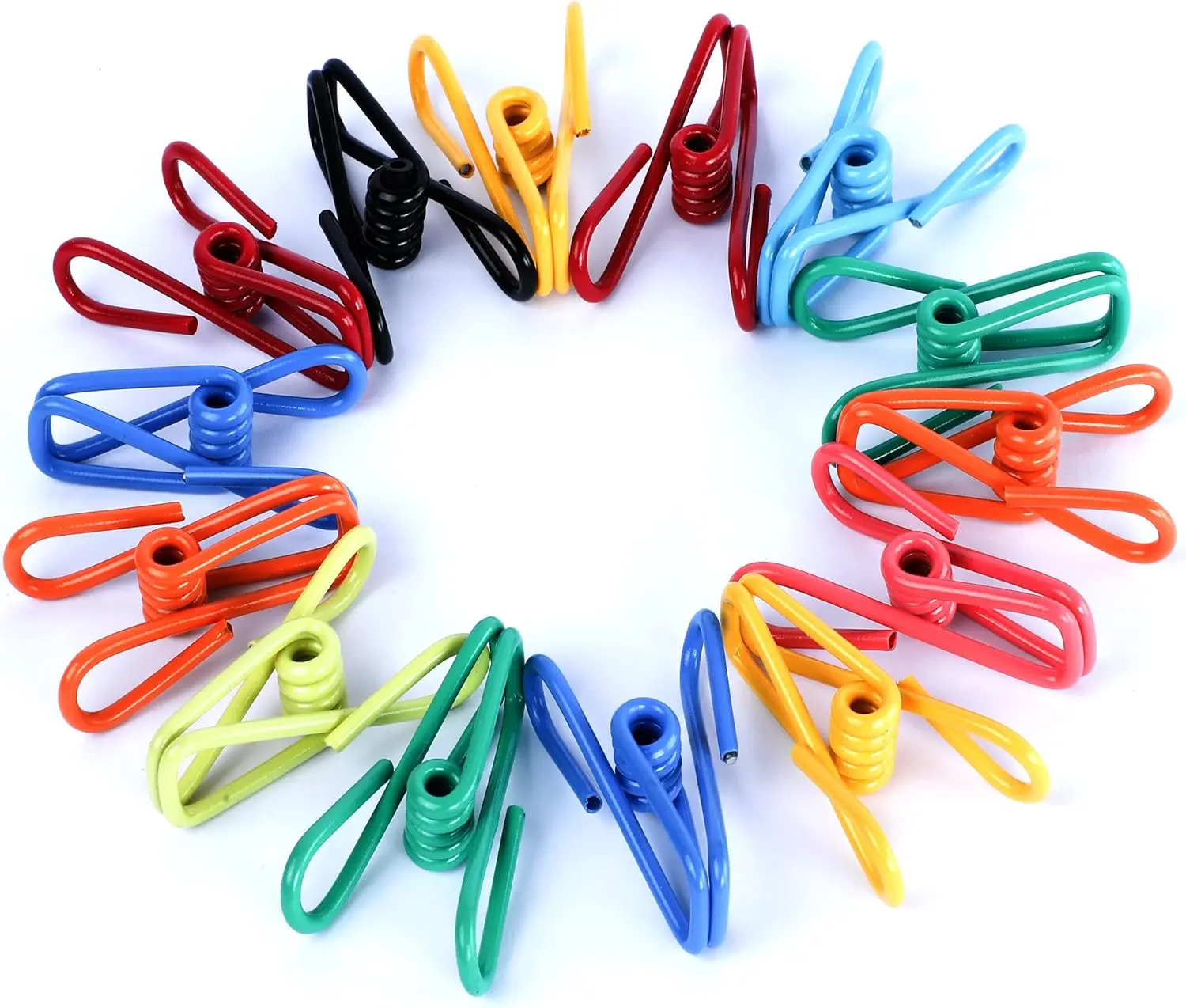 30-Pack Transparent Mixed Colors Rustproof PVC 2-Inch Coated Chip Bag Clips - Multipurpose Utility Sealer for Kitchen Food Bags, Laundry Clothesline Hanging, Paper Holder