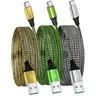 MFi Certified 3-Pack iPhone Charger Cables - USB A to Lightning & USB C, Nylon Braided 2.4A Fast Charging Cords, Reinforced Durable for iPhone 14 Plus/Pro Max/13-6/SE, iPad, Smartphone, Handheld, Cellphone & Electronic Devices