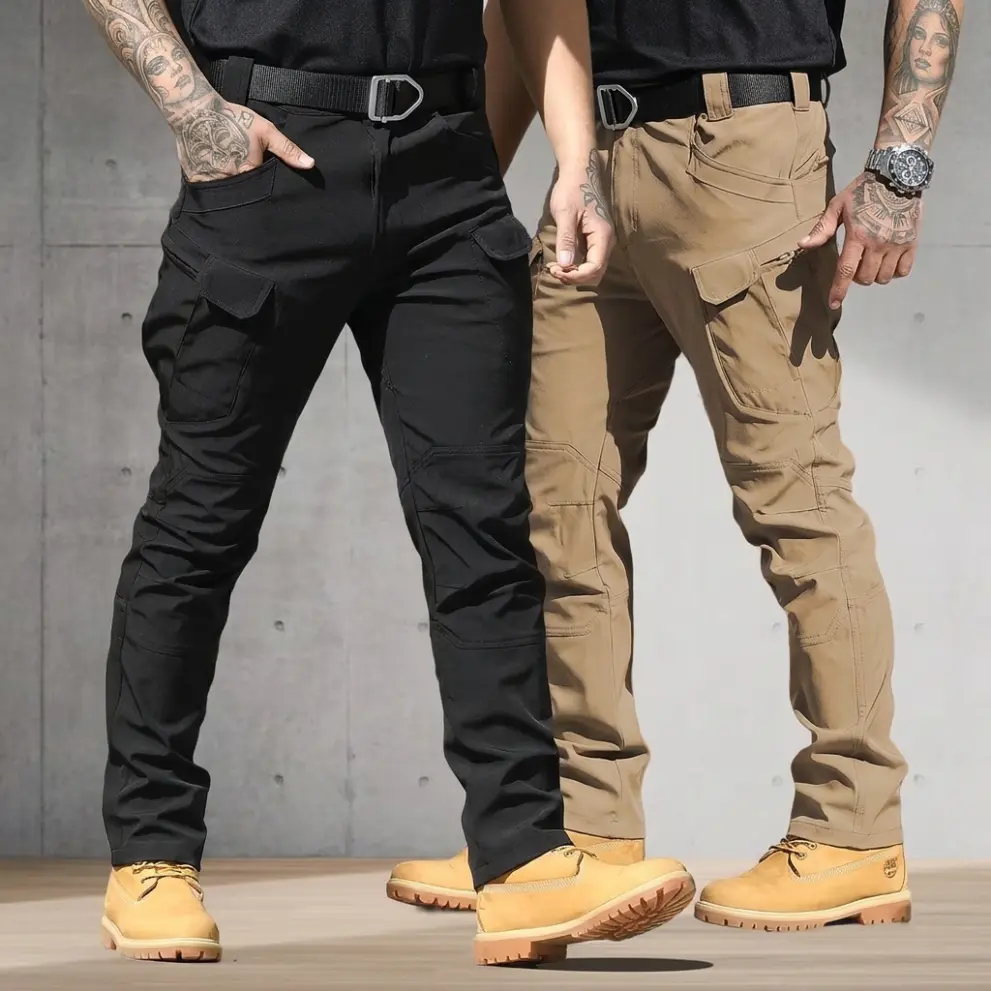 2PCS Men’s Tactical Pants – Stretch Waterproof Fabric, Durable Cargo Pants for Hiking, Casual Wear & Work, Multiple Pockets (No Belt)