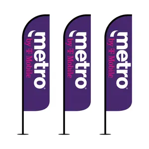 12ft Metro by T-Mobile Feather Flags – Pack of 3 for Outdoor Storefront & Event Marketing (Without Hardware)