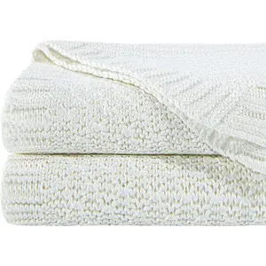 NTBAY Bamboo Cable Knit Oversized Throw Blanket 3 lbs Soft & Cooling Touch Twin Bed Blanket 60 x 80 Inches Solid Color