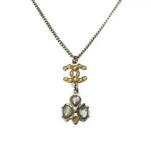 Pre-owned CHANEL Zinc Alloy Small Leather Goods Coco Mark Necklace