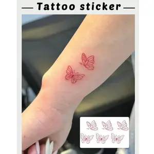 Minimalist Artistic Butterfly Temporary Tattoo, Waterproof & Sweat-Proof, Lasts 1-3 Days, Suitable for Women, Collarbone or Wrist, Temporary Tattoo Stickers