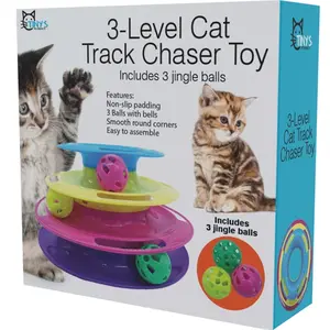 Triple Level Cat Toy Tower with Jingle Balls