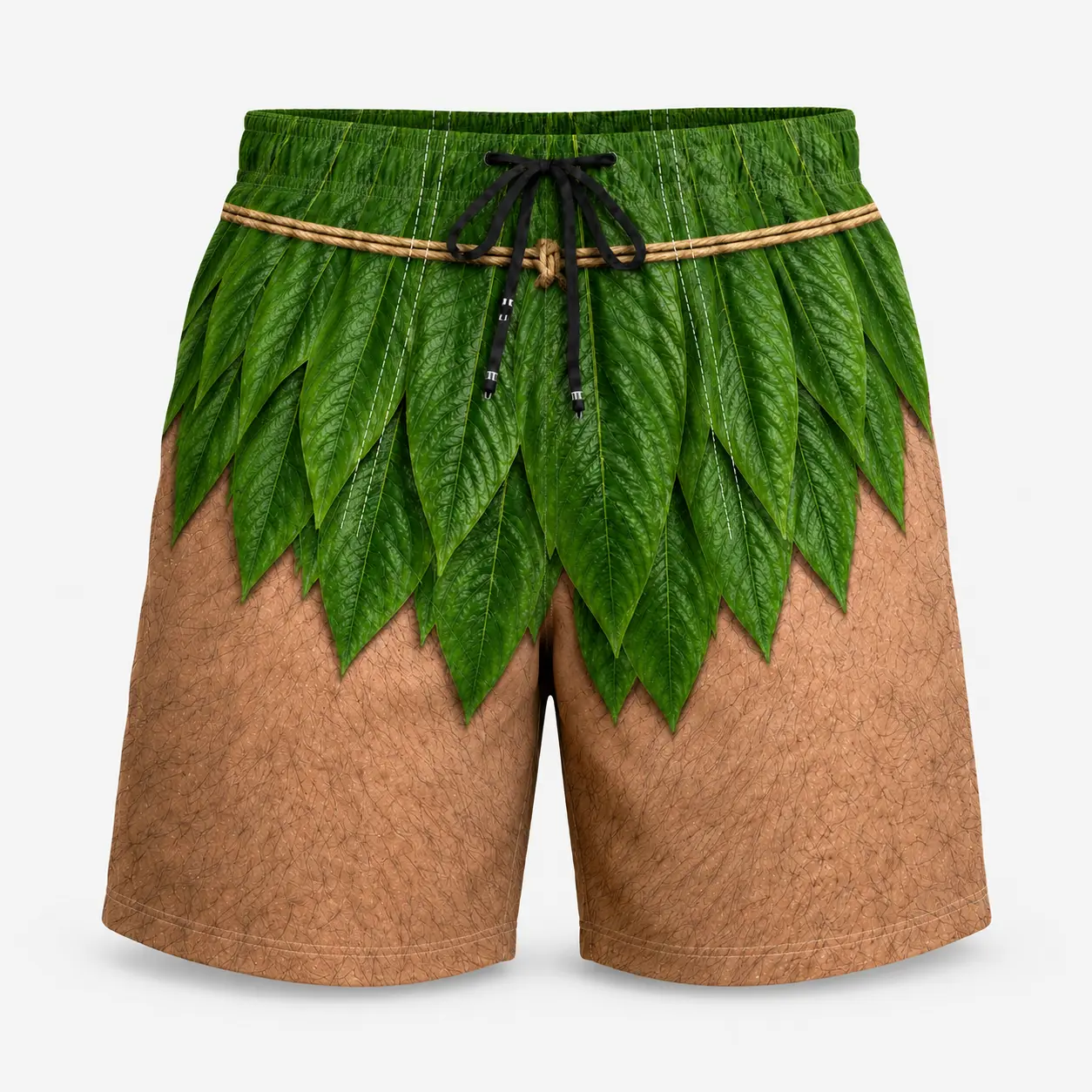 Funny Hula Grass Skirt Swim Shorts for Men Tropical Hawaiian Beach Board Shorts