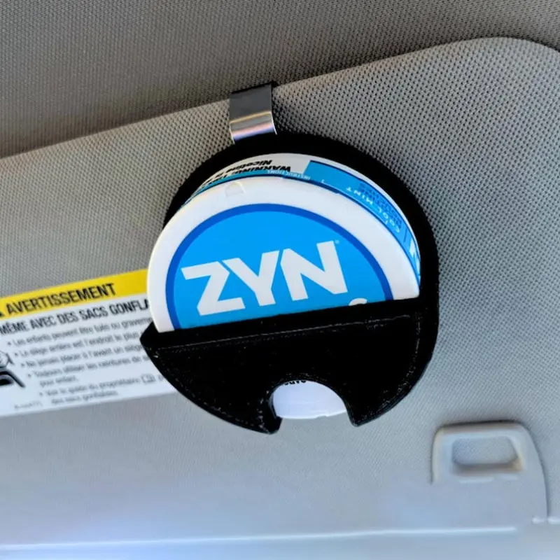 3D Printed Car Sun Visor Organizer with Integrated Zyn Can Clip