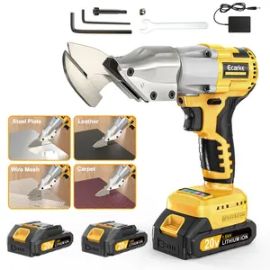 Sheet Metal Cutter with 2 × 1.5AH Batteries & a Charger, Sheet Metal Nibbler - 221 Ft-Lbs Torque Metal Shears - Cuts Material for Steel, Leather & Carpet - with 360 Degree Pivoting Head