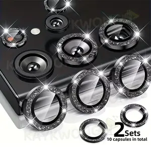 KAYKWONG'S 2 Pack of Flash Powder Diamond Lens Camera Protection Film Set, Fits for Samsung Galaxy S25Ultra/24Ultra/S23Ultra/S22Ultra/S21Ultra, Detachable Case Screen Protector, Tempered Glass Full Coverage