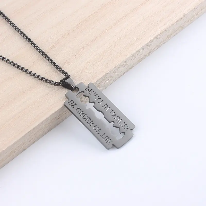 Black pendant+60cm black pearl chain